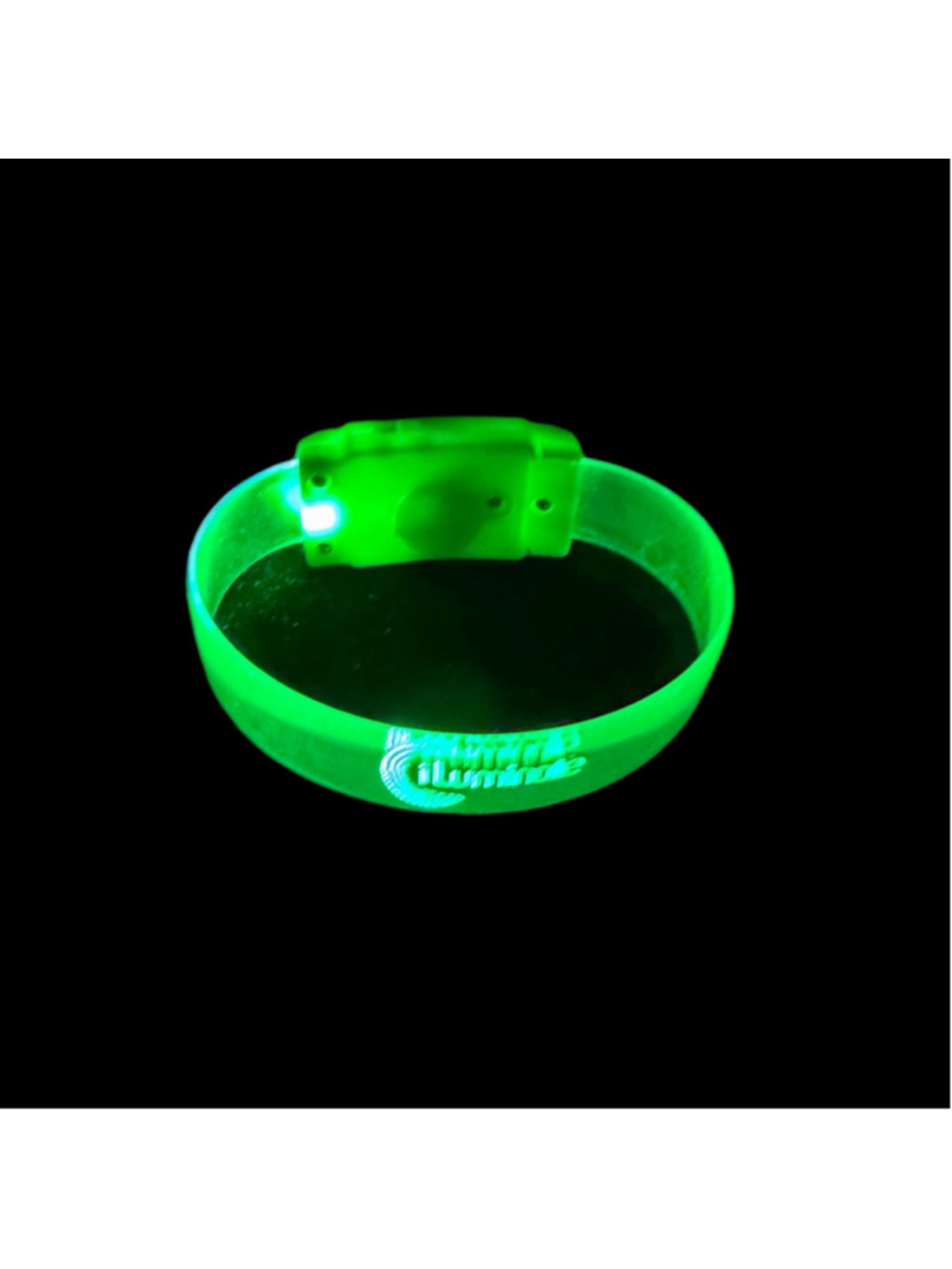 “Light Up” LED Green Wristband iIlluminate Party Bracelets - “NEW” (Set of 10)